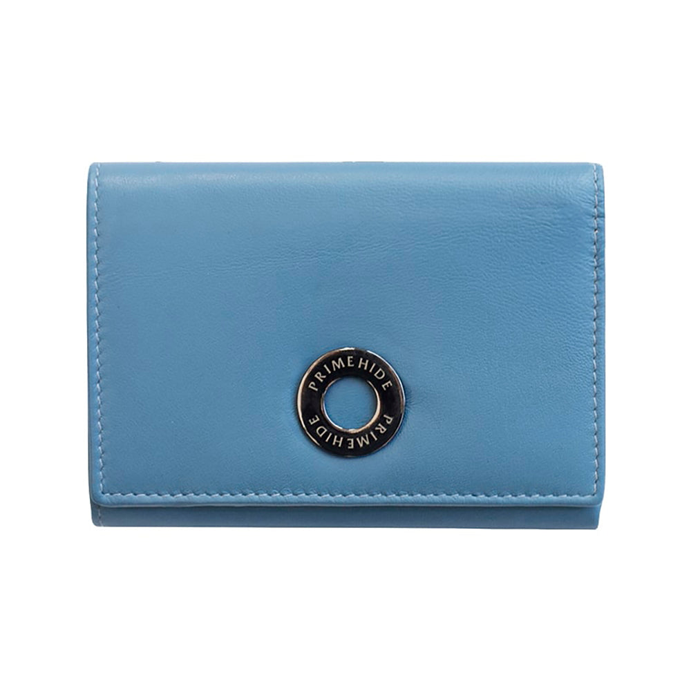 Leather RFID Frame Purse Cornflower