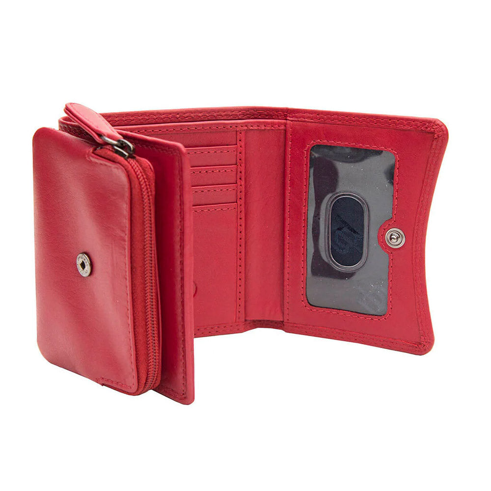 Small Leather RFID Purse - Red