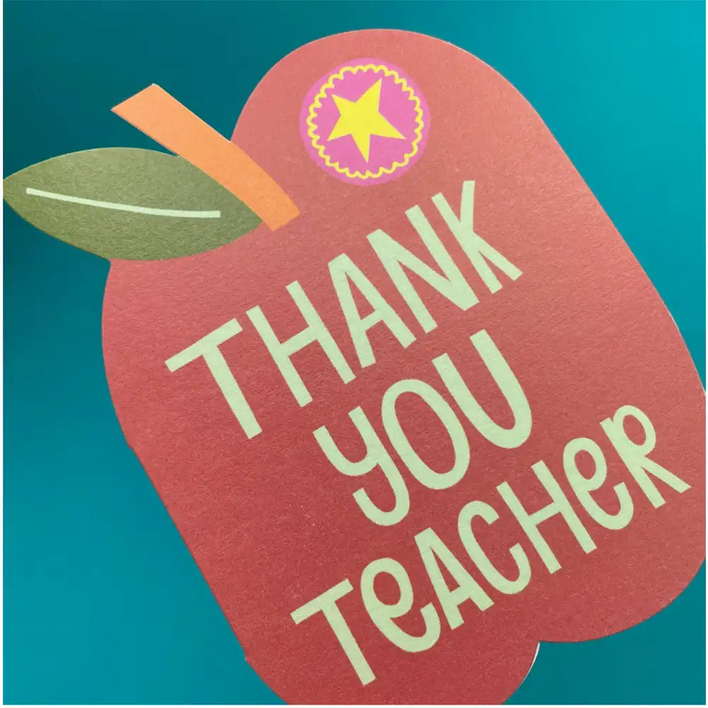 Apple Shaped Card - Thank You Teacher
