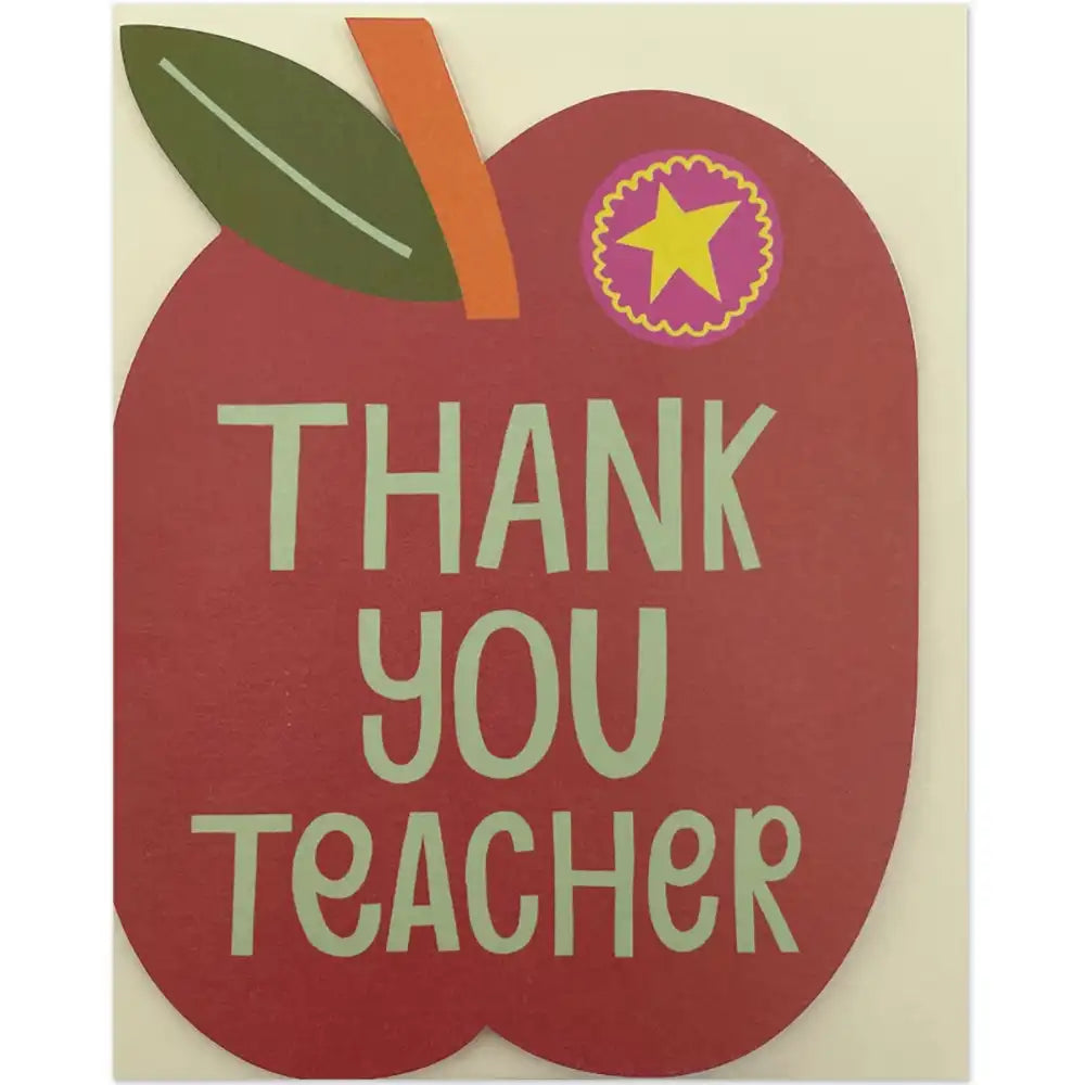 Apple Shaped Card - Thank You Teacher