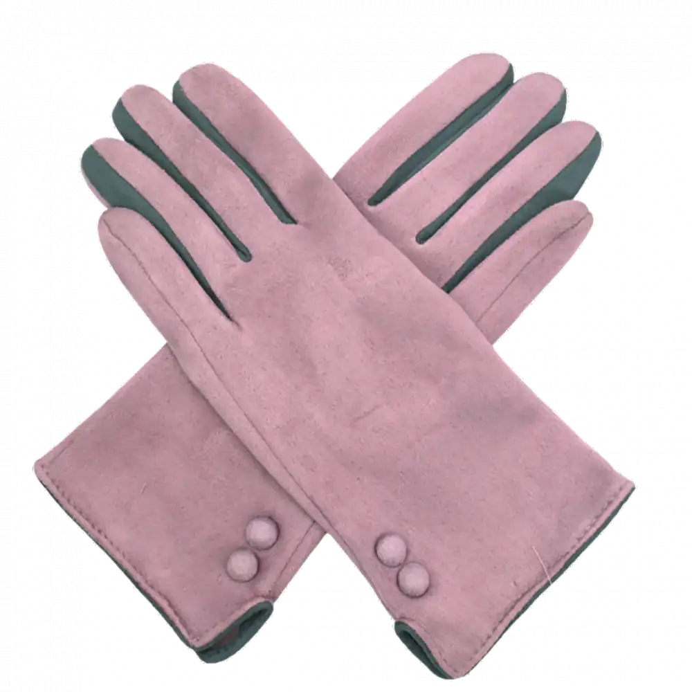 Purple Gloves with Button Detail
