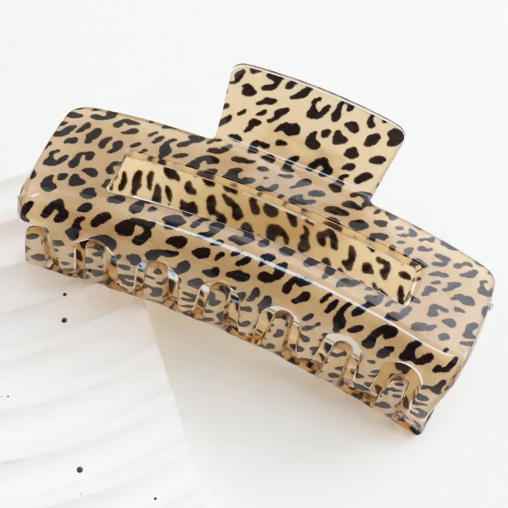Rectangular Claw Clip - Leopard Print
