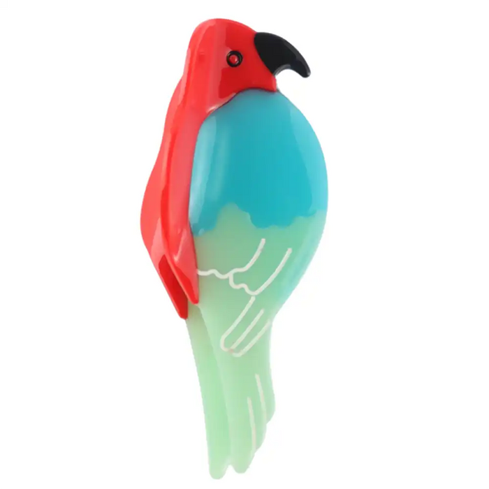 Parrot design hair claw on a white background