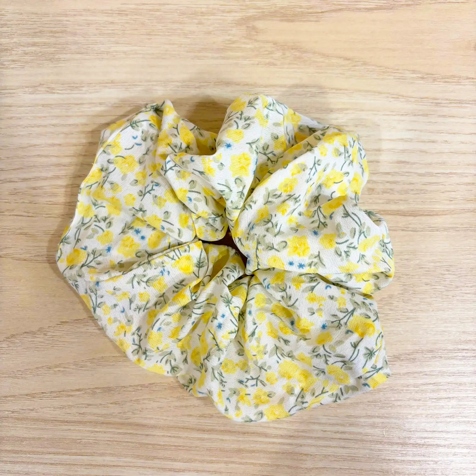 Oversized Hair Scrunchie - Yellow Floral