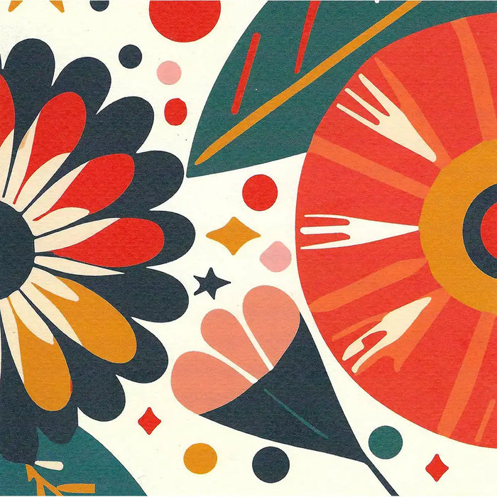 Stylised flowers greetings card