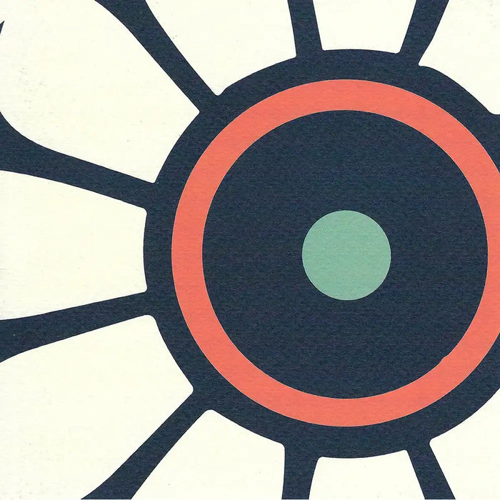 Vintage retro large daisy eye greetings card