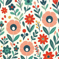 Retro vintage flowers greetings card