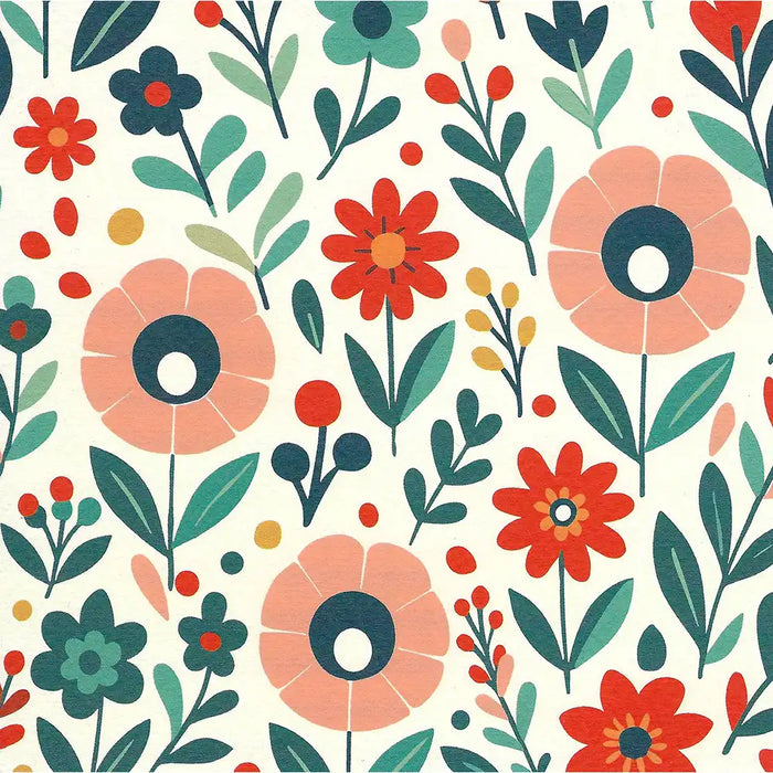 Retro vintage flowers greetings card