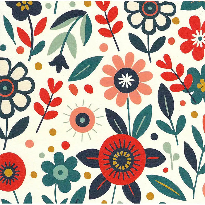 Vintage retro floral greetings card