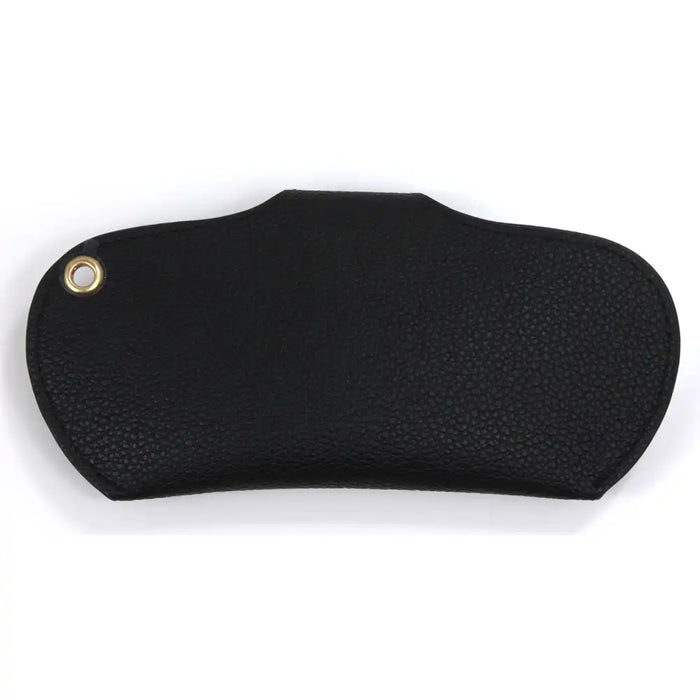 Black glasses case on a white background