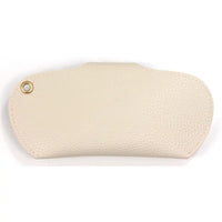 Cream glasses case containing a pair of glasses.