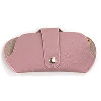 Pink glasses case on a white background
