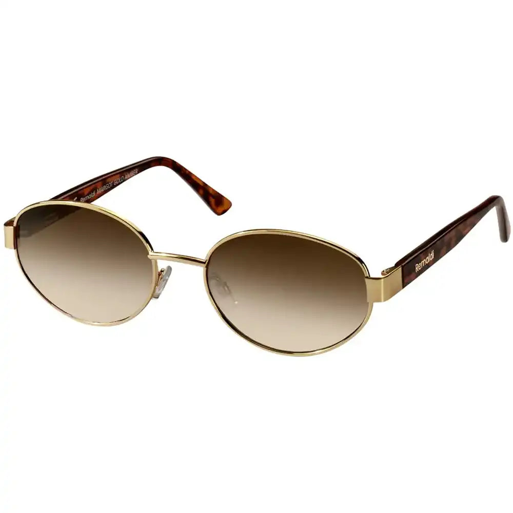 Margot Oval Sunglasses - Gold & Amber