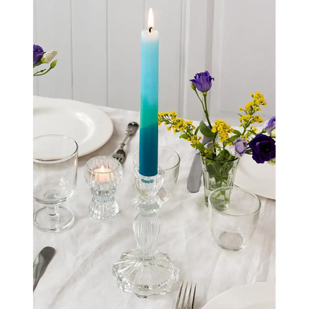 Tall Glass Candle Holder - Clear