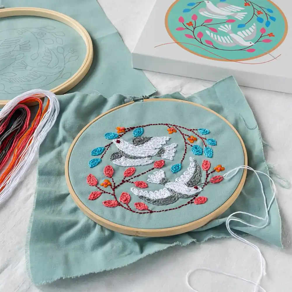 Embroidery Gift Set - Peace Doves