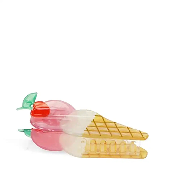 Ice Cream cone shaped hair dlip showing the hair claw teeth on a white background
