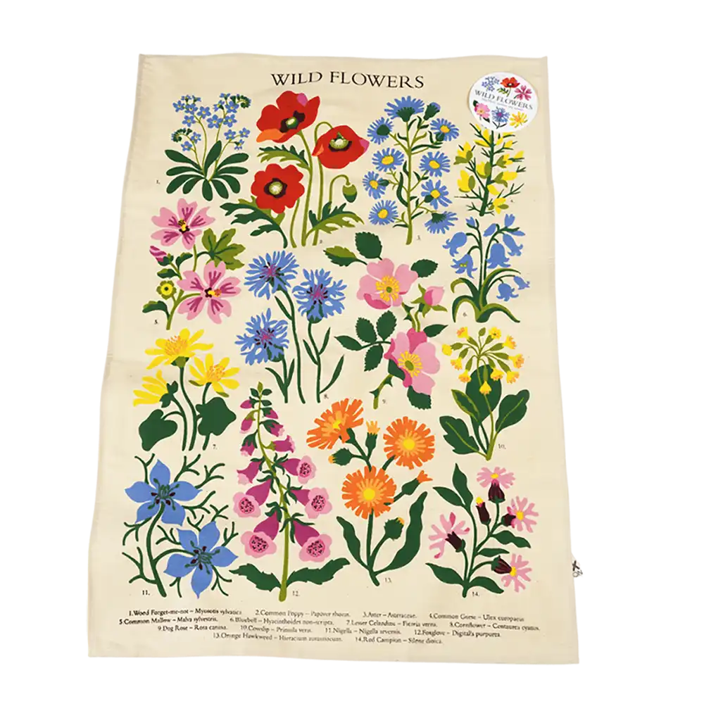 100% Cotton Tea Towel - Wild Flowers