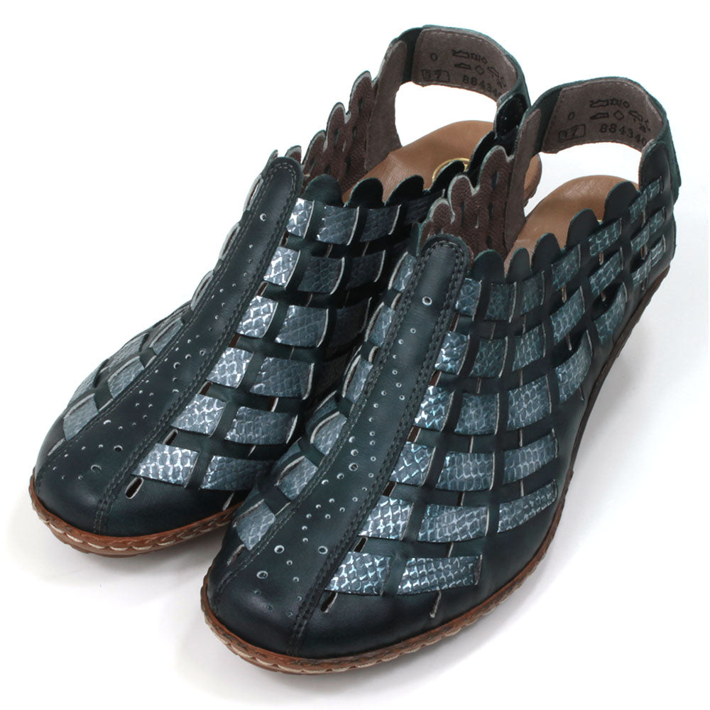 Petrol Silver Weave Shoes