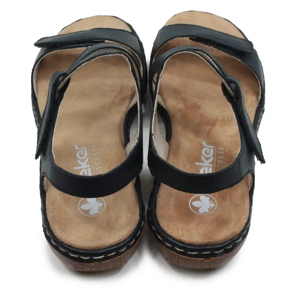 Strappy Velcro Sandals - Navy Blue