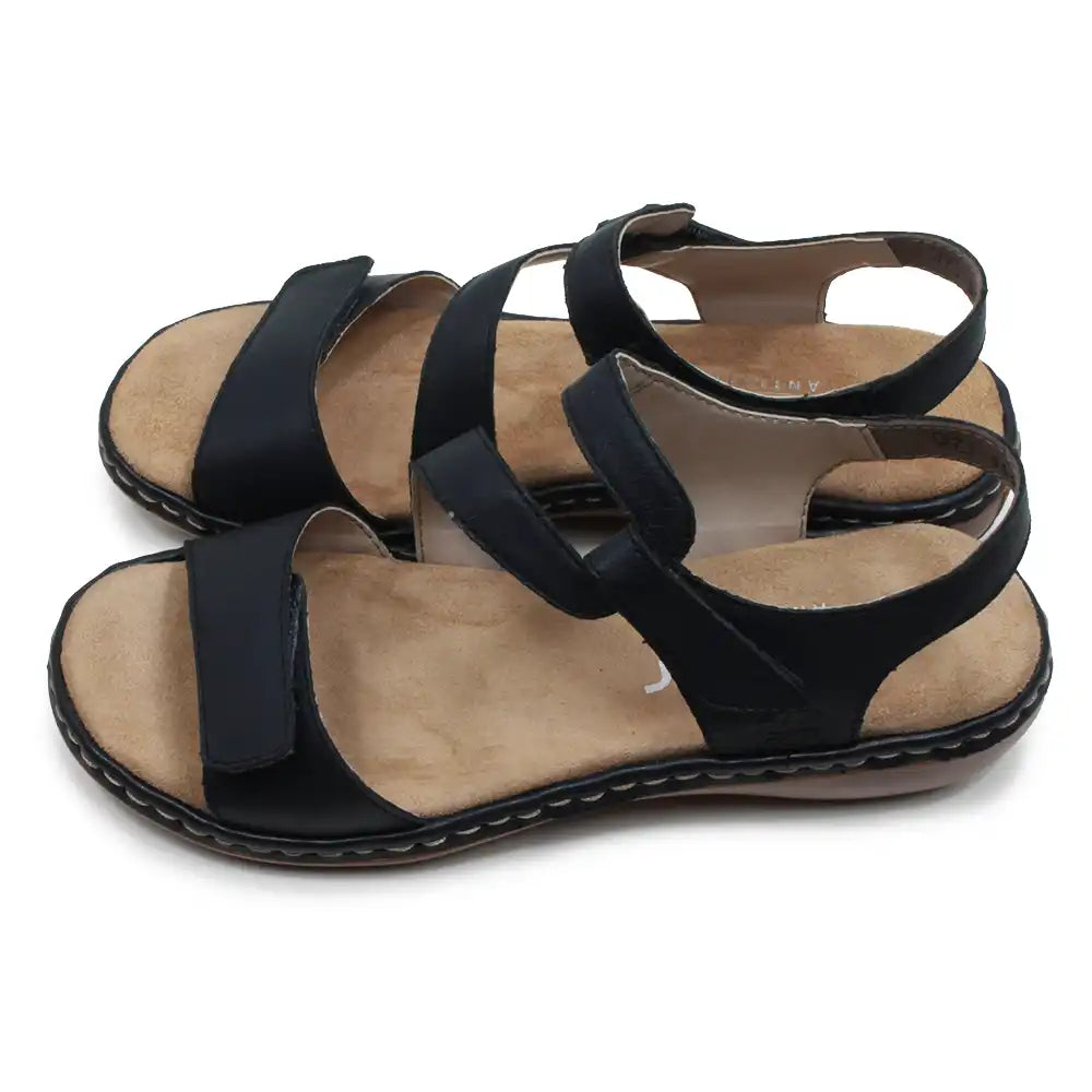Strappy Velcro Sandals - Navy Blue