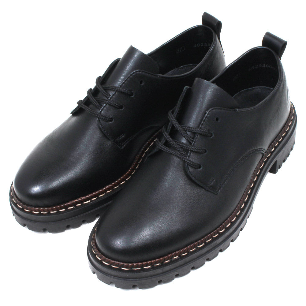 Black Lace-Up Saddle Shoes