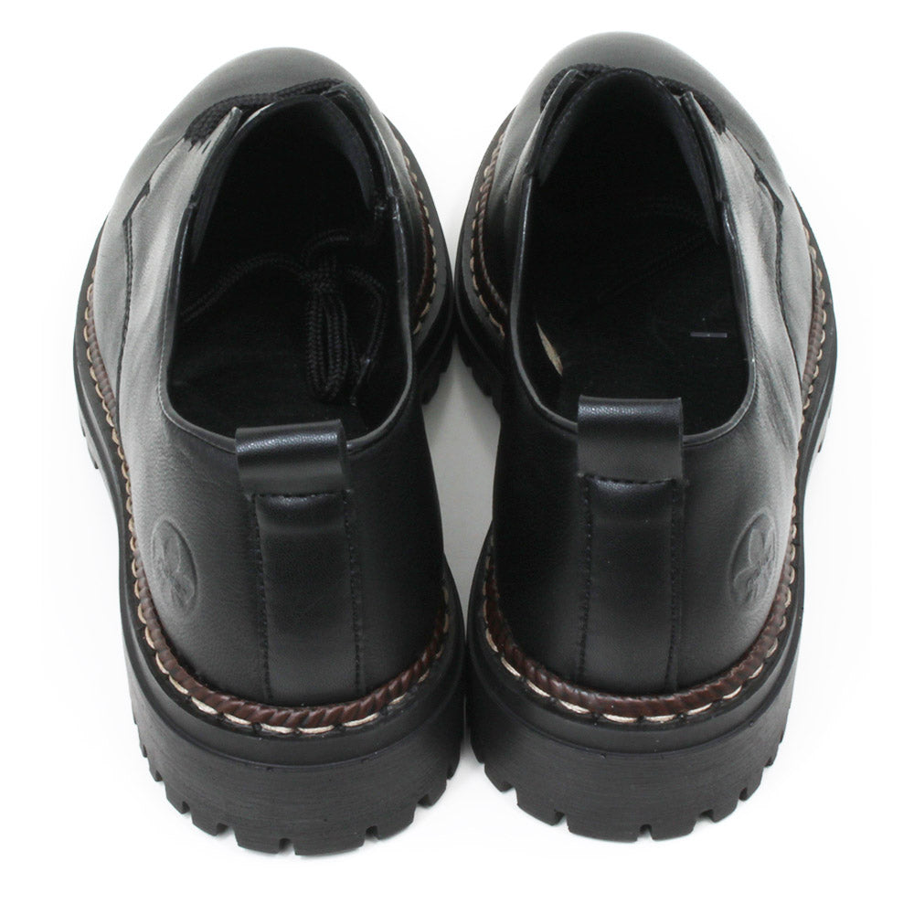 Black Lace-Up Saddle Shoes