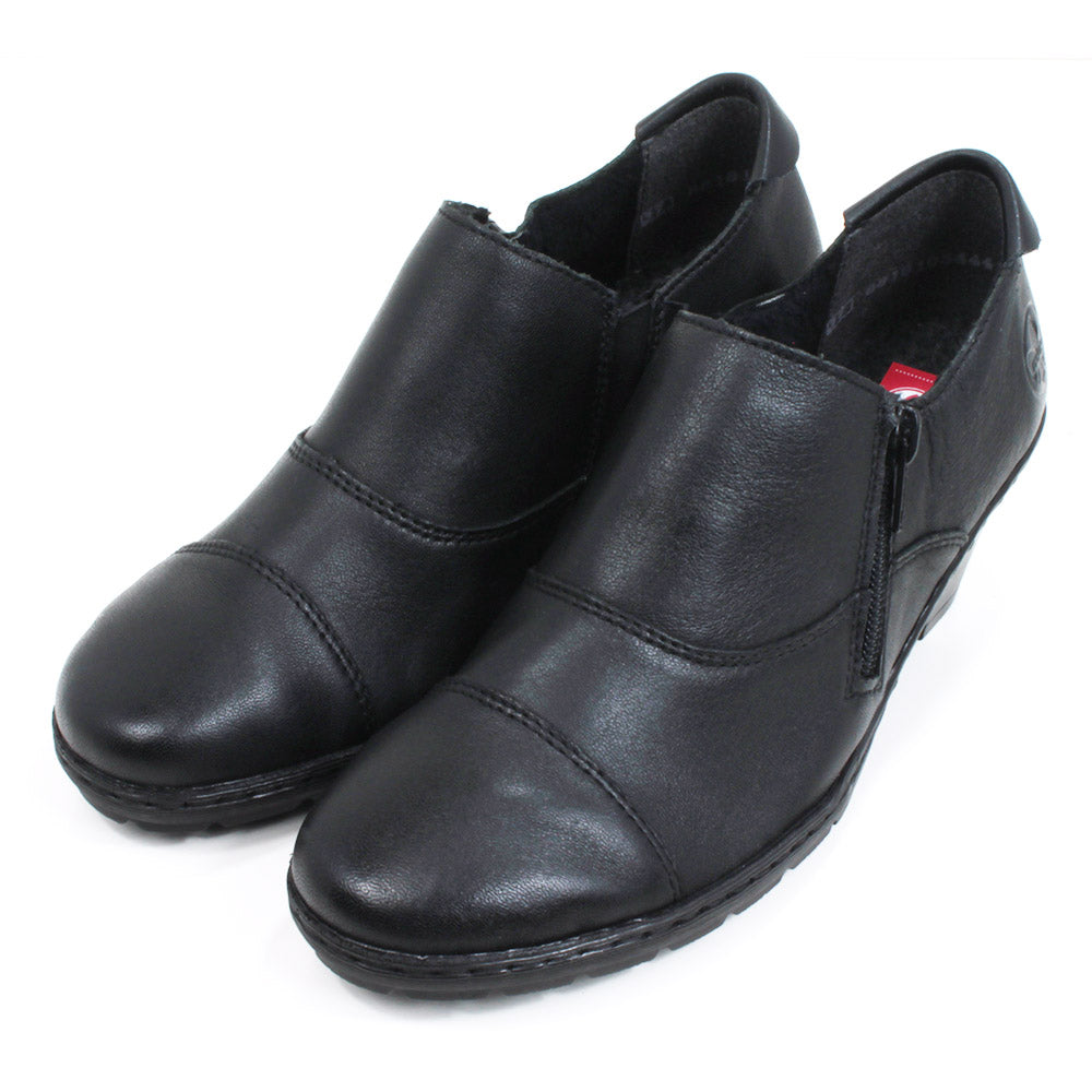 Black Kitty Heel Full Leather Shoe