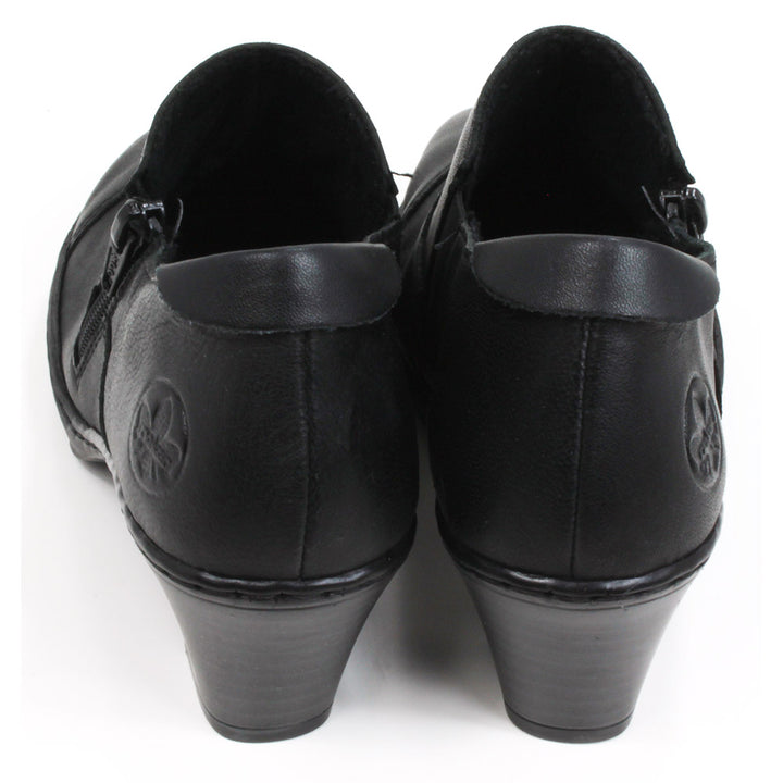 Rieker Black Leather Full Shoes