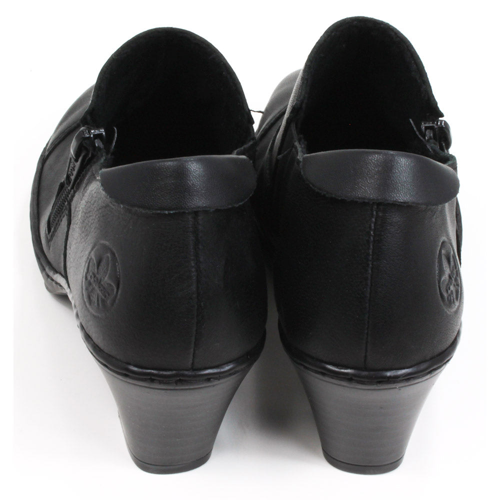 Black Kitty Heel Full Leather Shoe