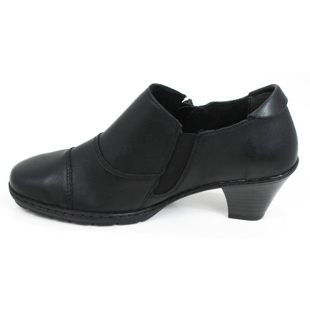 Black Kitty Heel Full Leather Shoe