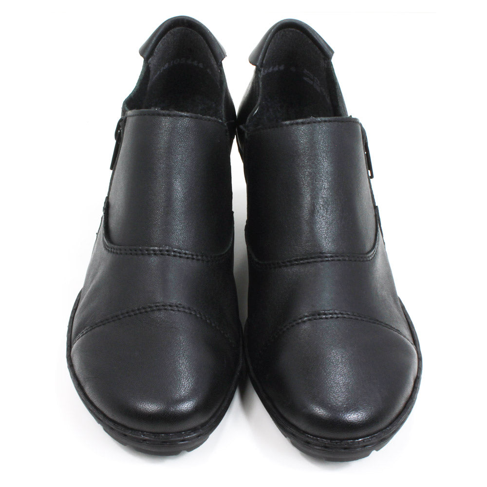 Black Kitty Heel Full Leather Shoe