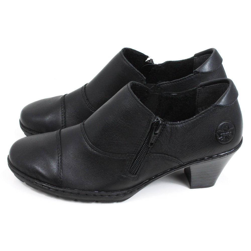 Black Kitty Heel Full Leather Shoe