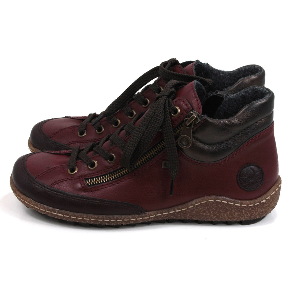 Waterproof High Top Trainers - Red