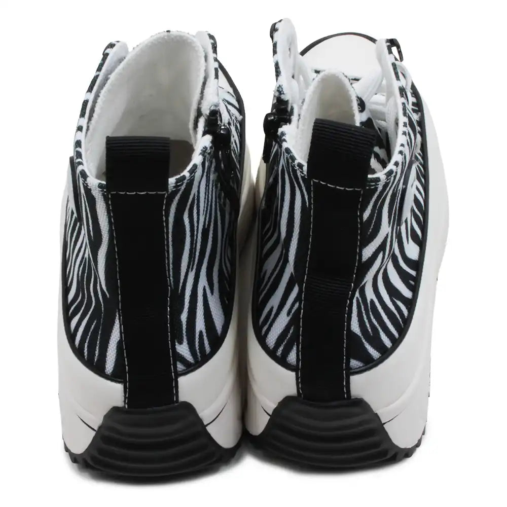 Zebra print high top sneakers