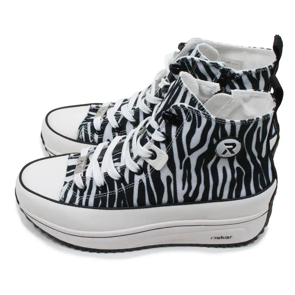 Zebra print high top sneakers