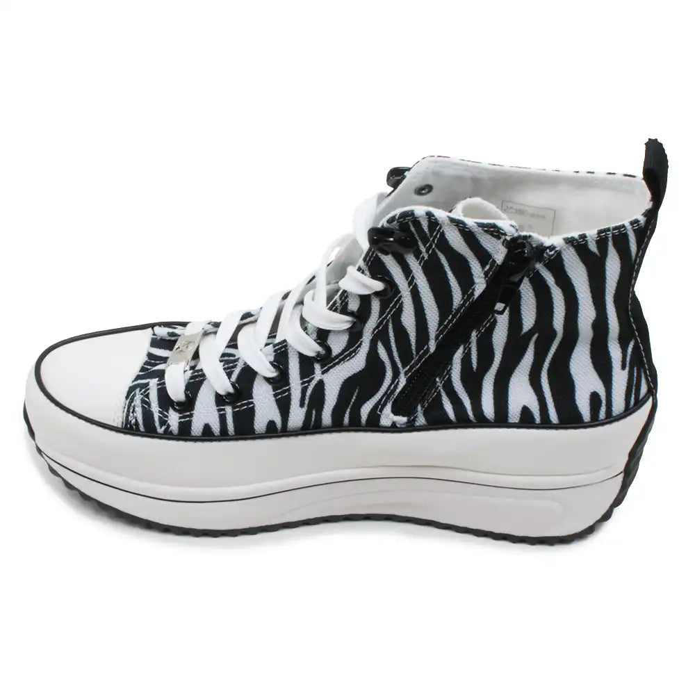 Zebra print high top sneaker
