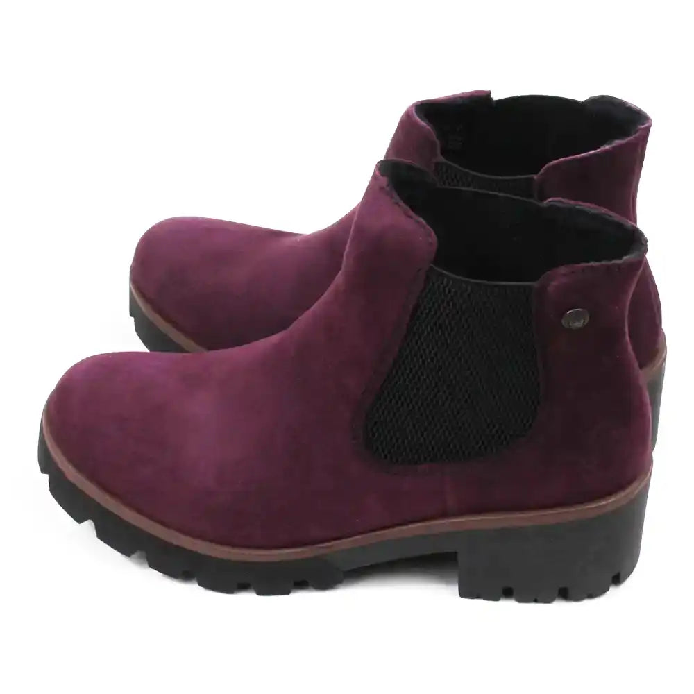 Burgundy Chunky Chelsea Boots