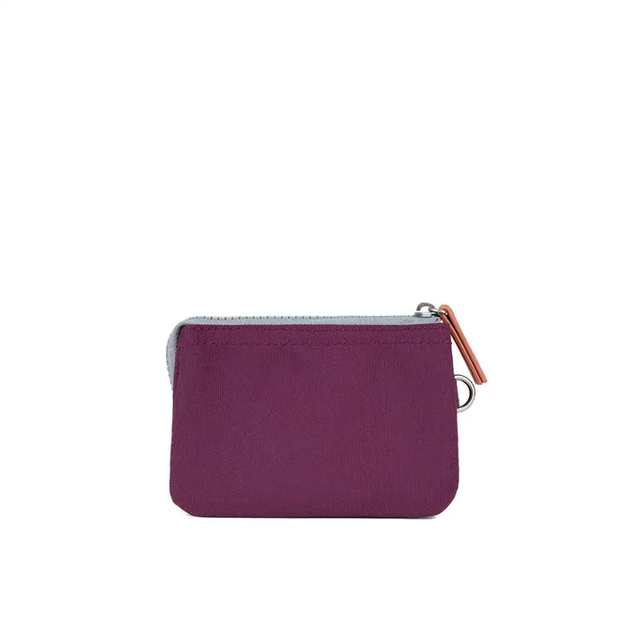 Purple pouch with a zipper on a white background