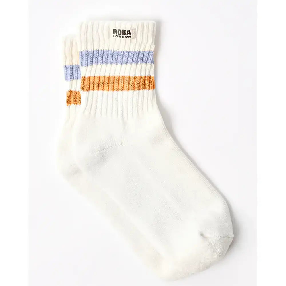 Windsor Stripe Crew Socks - Thistle & Burnt Orange