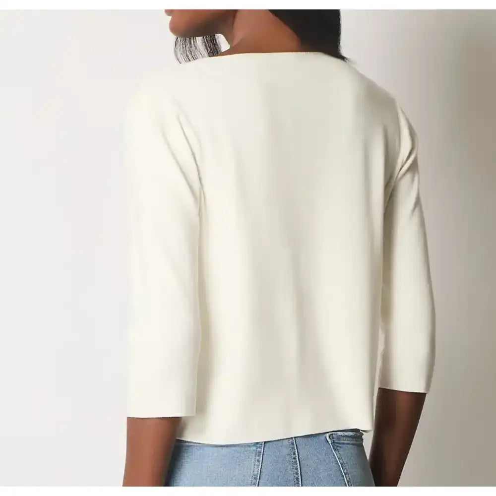 Back of white cardigan 