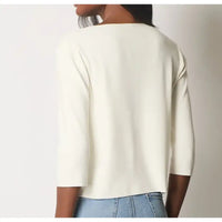Back of white cardigan 