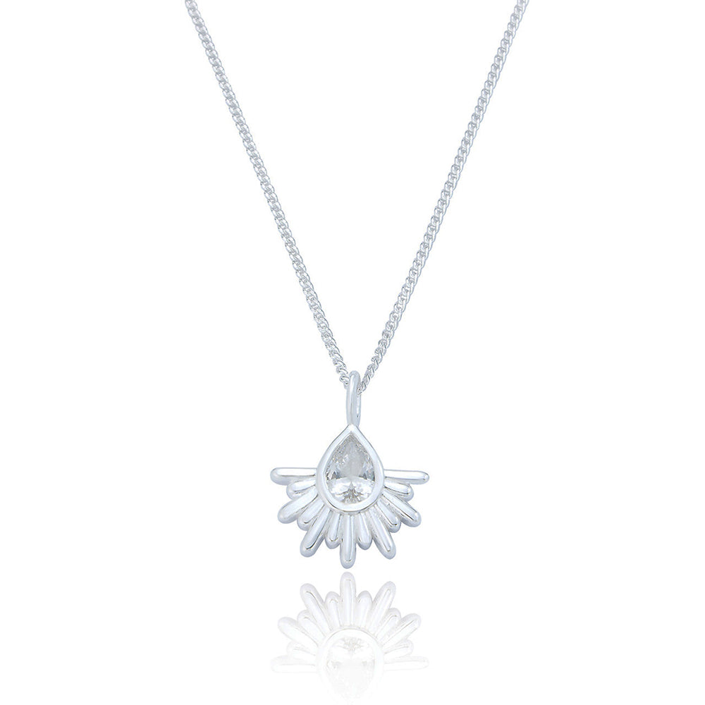 Spoke925 Isolde Fan Pendant Silver Necklace