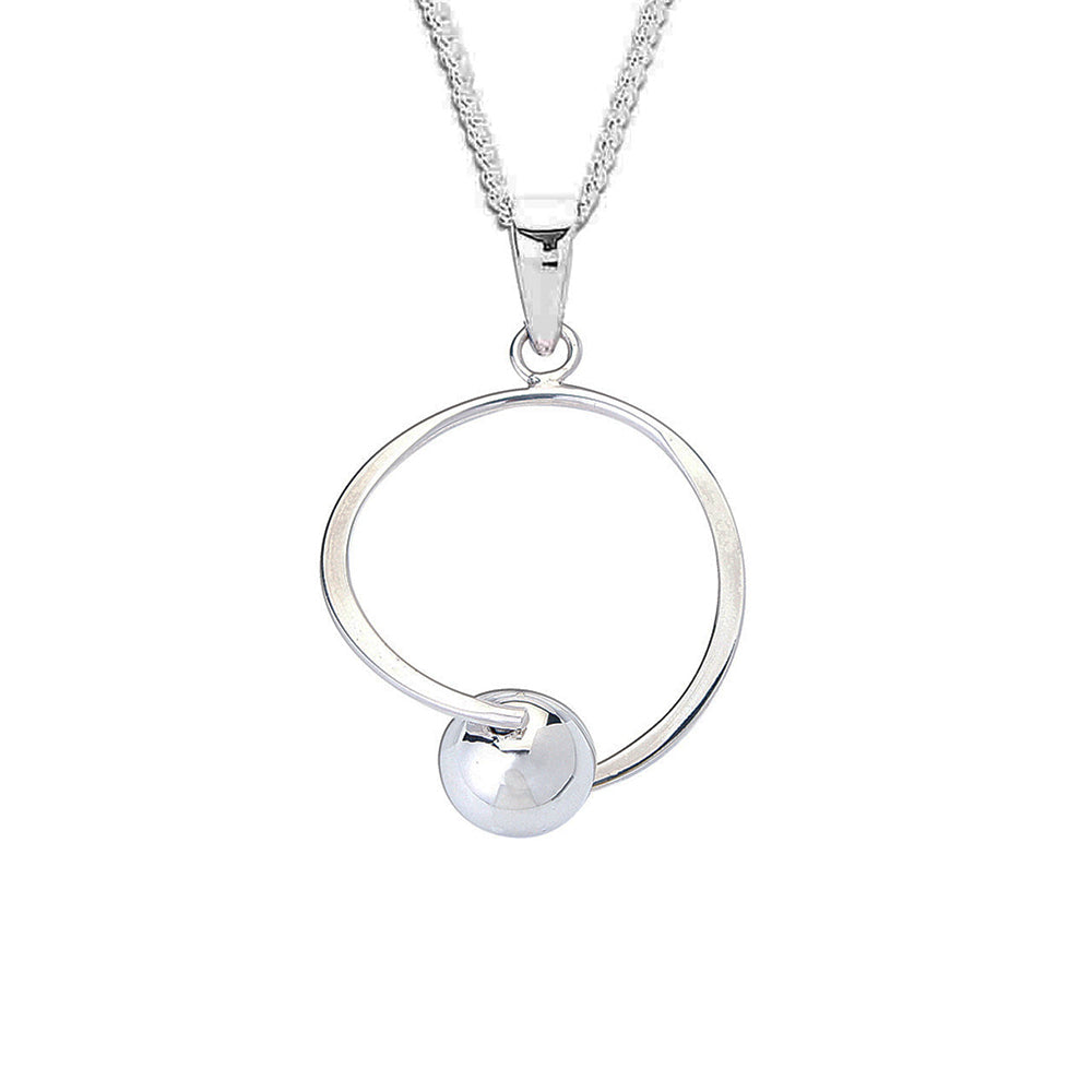 Spoke925 Briony Hoop & Ball Silver Necklace