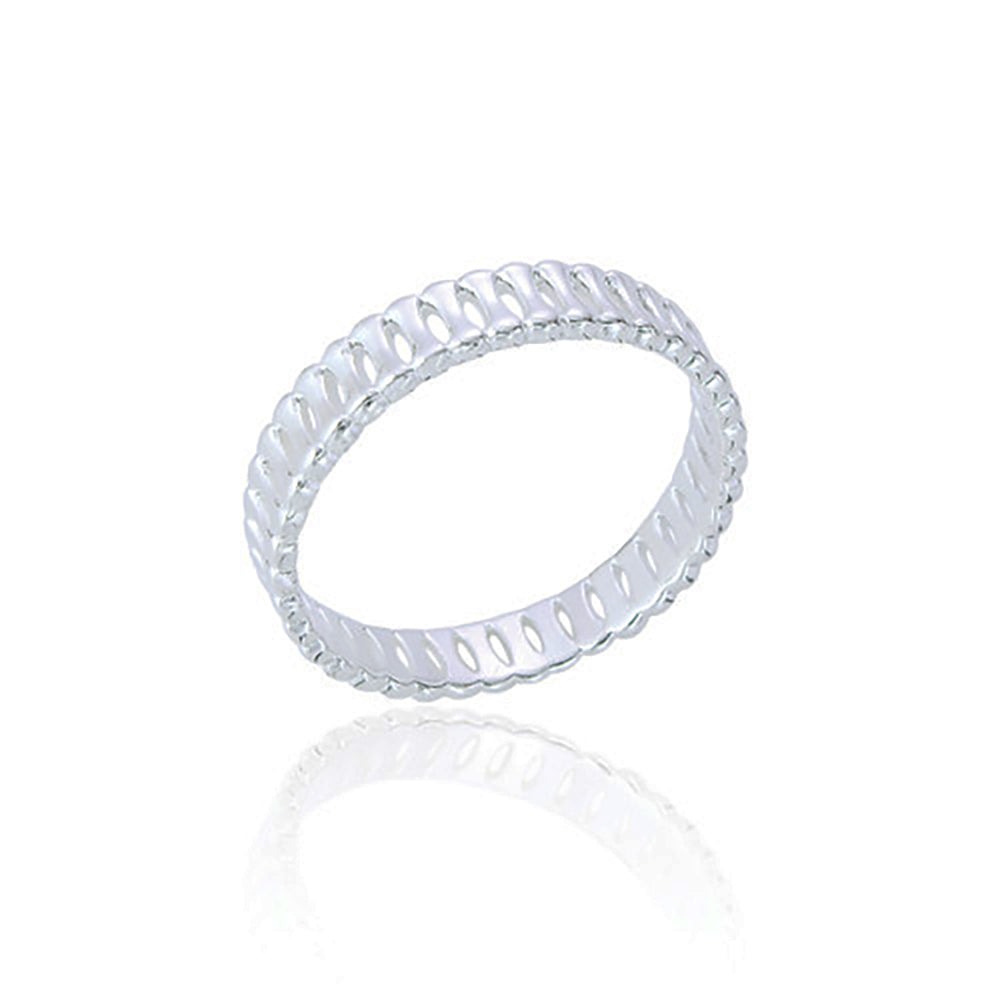 Spoke925 Jolene Linear Ribbed Silver Ring