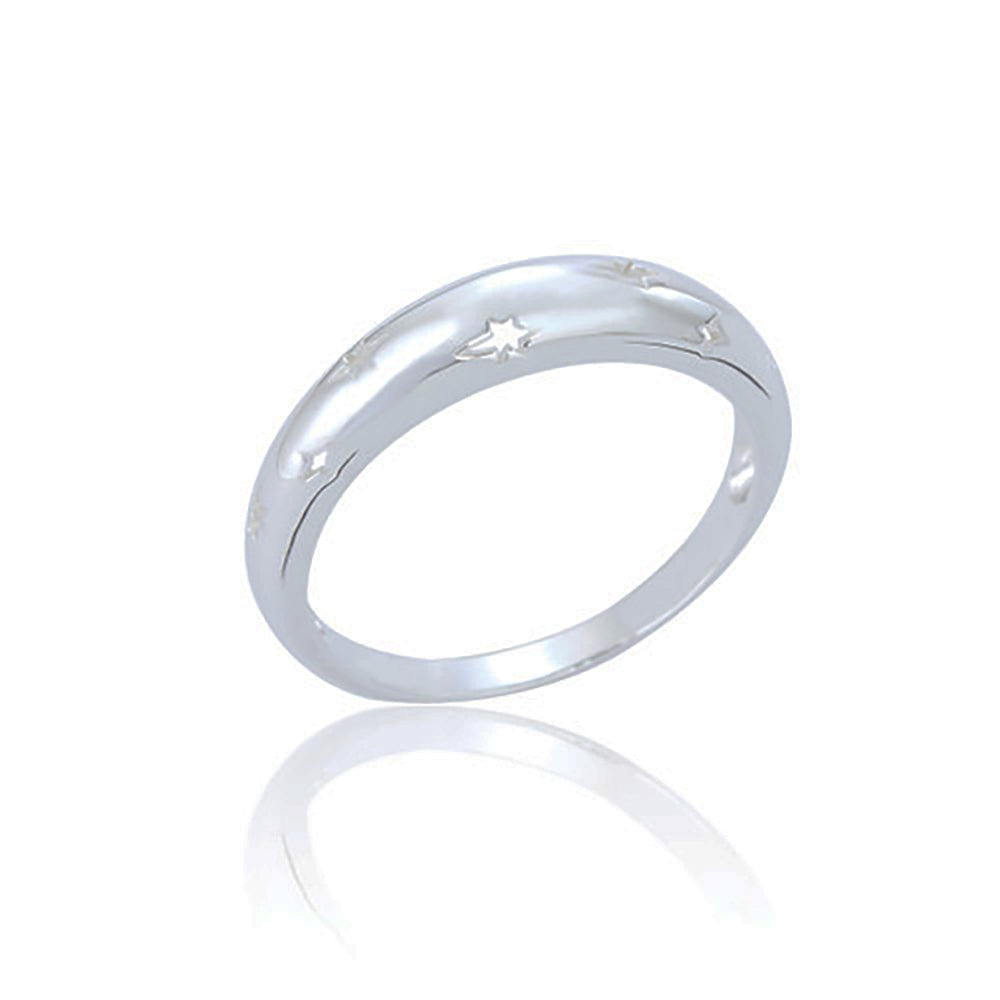 Spoke925 Cruz Star Cut Out Silver Ring