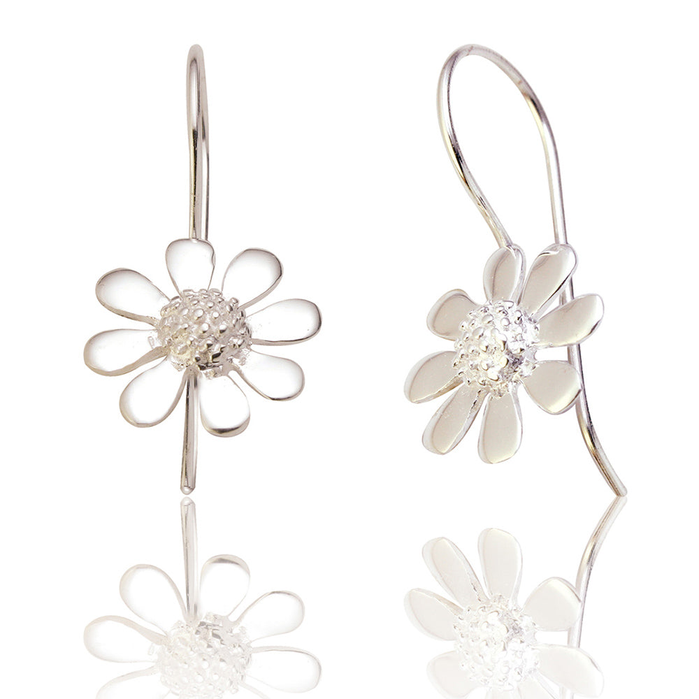 Spoke925 Daisy Drop Silver Earrings