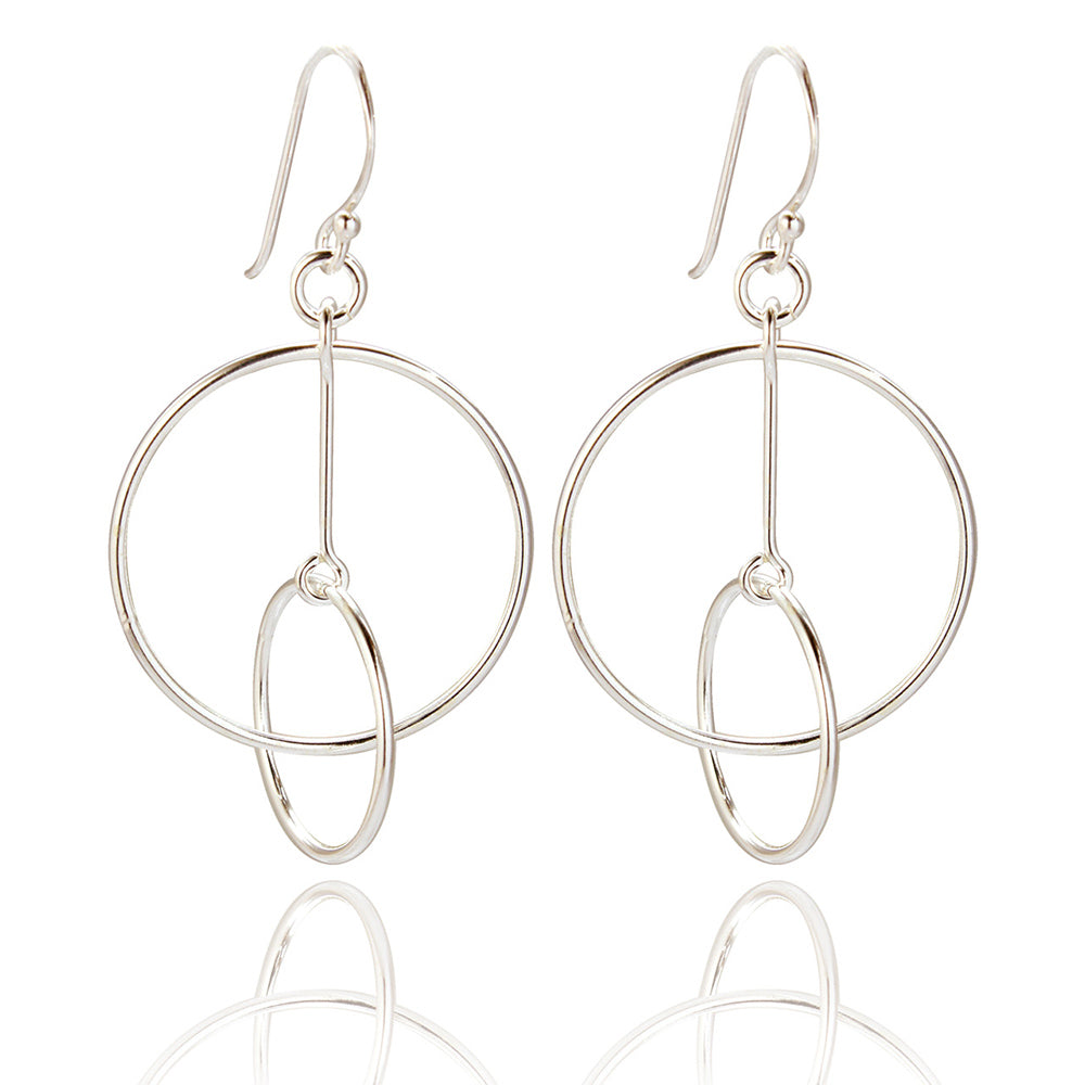 Spoke925 Leda Double Hoop Silver Earrings