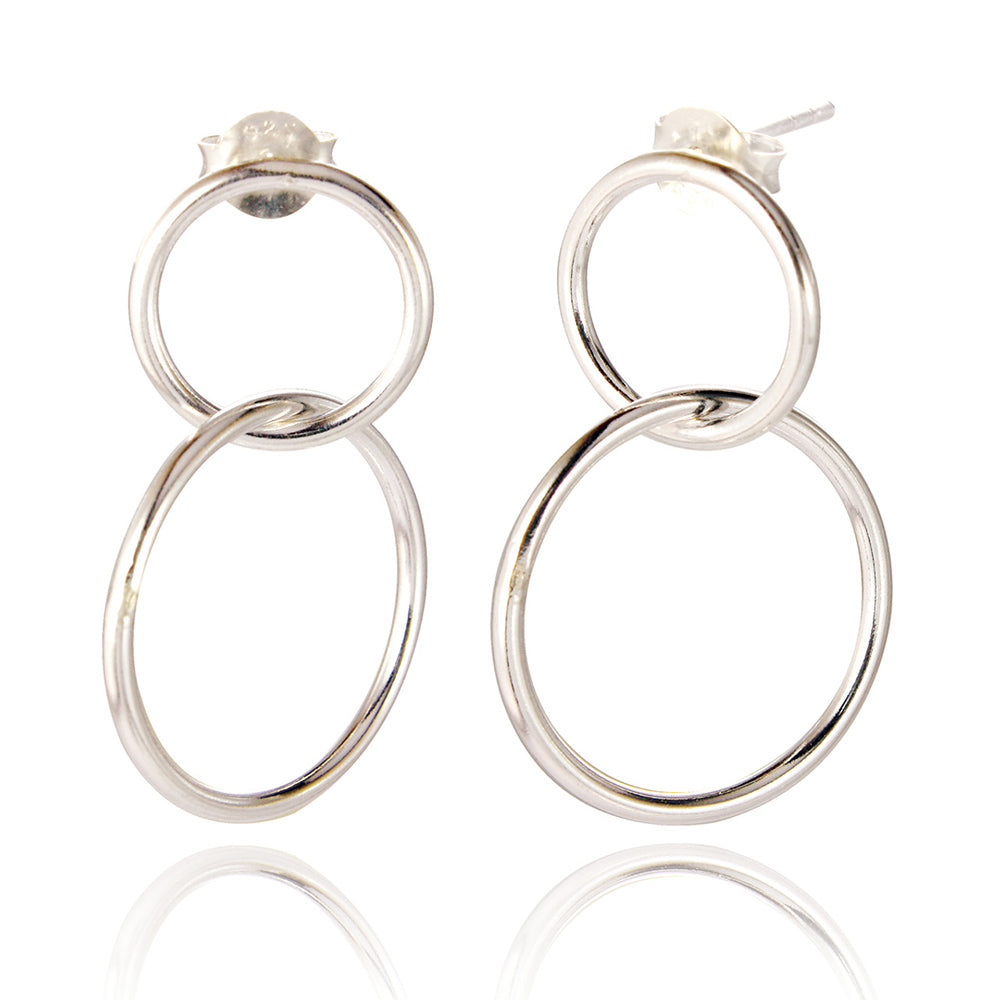 Spoke925 Macie Double Hoop Silver Earrings