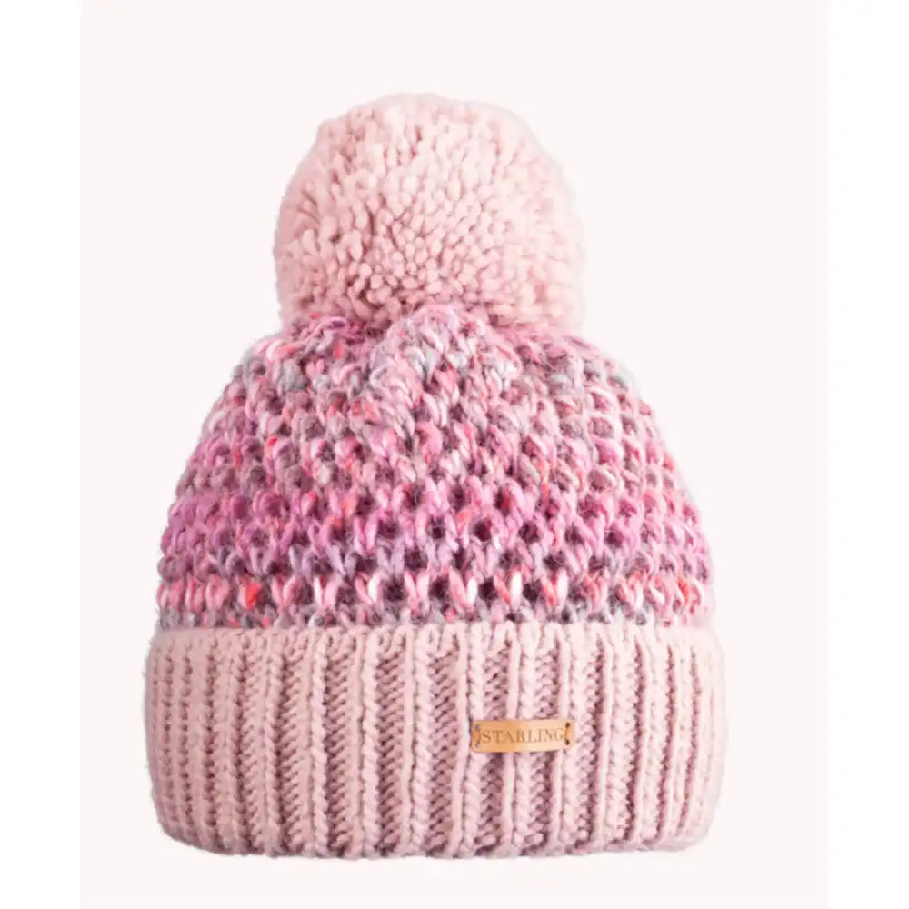 Asante Knitted Bobble Hat - Pink