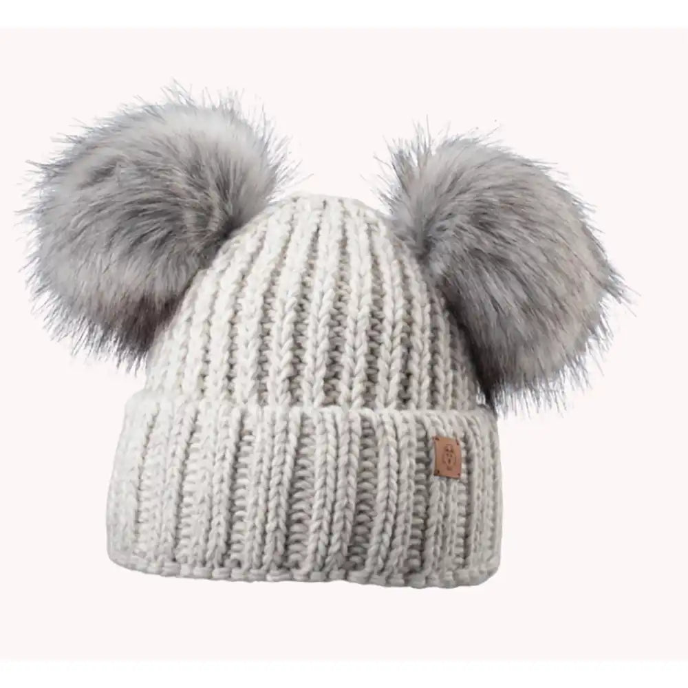 Dori Double Bobble Hat - Grey